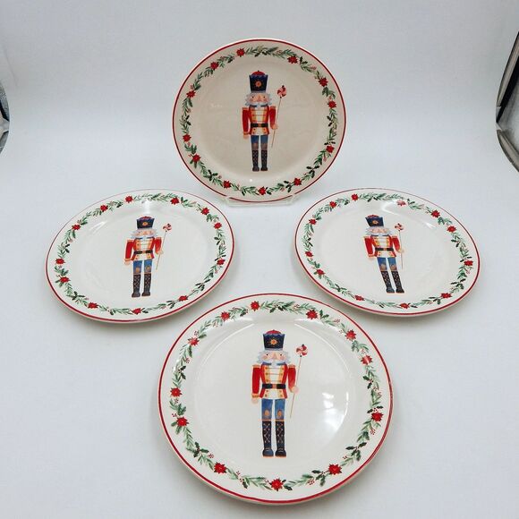 Sur La Table Nutcracker Salad Dessert Plates 8 3/4 Inch Set Of 4 - Picture 1 of 13